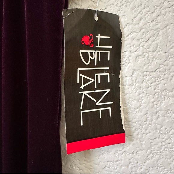 Vintage Helene Blake Purple Velvet Velour Knit Dress size Large - Picture 5 of 8